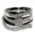 thumbnail image 3 of Wedding Set Trio Rings for Men and Women White Gold 1/2cttw Pave Style 3 Pc, 3 of 9
