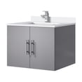 thumbnail image 5 of 24 - inch Wide Dark Grey Wood Vanity | One Storage Compartment, Soft Close | Scratch and Stain Resistant, 5 of 6