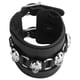 thumbnail image 4 of Pulsera de Cuero con calavera de metal Bling Bling estilo Punk Rock ajustable, 4 of 12