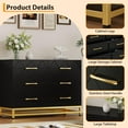 thumbnail image 4 of Accreate Chic Six Drawer Wooden Dresser with Metal Handles and Elegant Gold Accents for Bedroom Living Room Hallway and Entryway, 4 of 8