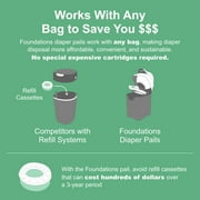 Foundations Tall Diaper Pail, Gray, 2-Pack