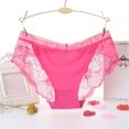 thumbnail image 2 of Panties for Women,Mid Waist Lace Underwear Breathable Stretchy Soft Briefs Comfortable Ladies Panties,Womens Underwear,Hot Pink,One Size, 2 of 3