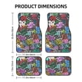 thumbnail image 2 of XMXT Waterproof Floor Mats for Cars, Colorful Graffiti Print Non-Slip Universal Fit Auto Carpet Car Decor Mat for Women Men, Set of 4, 2 of 6