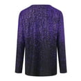 thumbnail image 7 of FASHOFT Long Sleeve Shirts For Women Floral Print V Neck Tops Glitter Print Sparkly Party Crew Neck Formal For Dinner Parties T-Shirt Purple S, 7 of 7