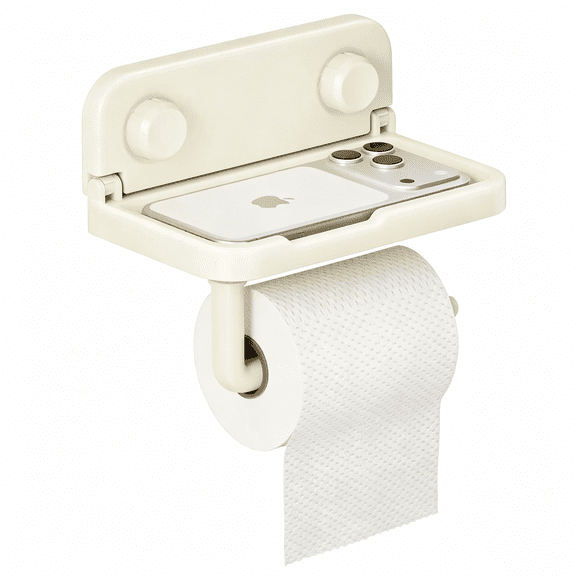 Wall Mount Suction Paper Towel Holder,THENNIKIGO , Foldable Storage Tray No Drill ABS Tissue Roll Holder for Bathroom, Kitchen, Toilet