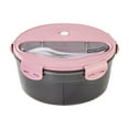 thumbnail image 2 of TOPRenddon 3-Compartment Microwave Lunch Box - Leakproof Bento Container with Utensils (17.5cm Round) for Office & Meal Prep, 2 of 5