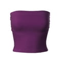 thumbnail image 1 of Made by Olivia Women's Solid Casual Summer Side Shirring Scrunched Double Layered Tube Top, 1 of 5