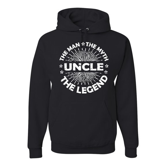 Wild Bobby, Uncle Man Myth Legend Funny Dad Uncle Papa Granpa Dad Gift, Father's Day, Unisex Graphic Hoodie Sweatshirt, Black, Small