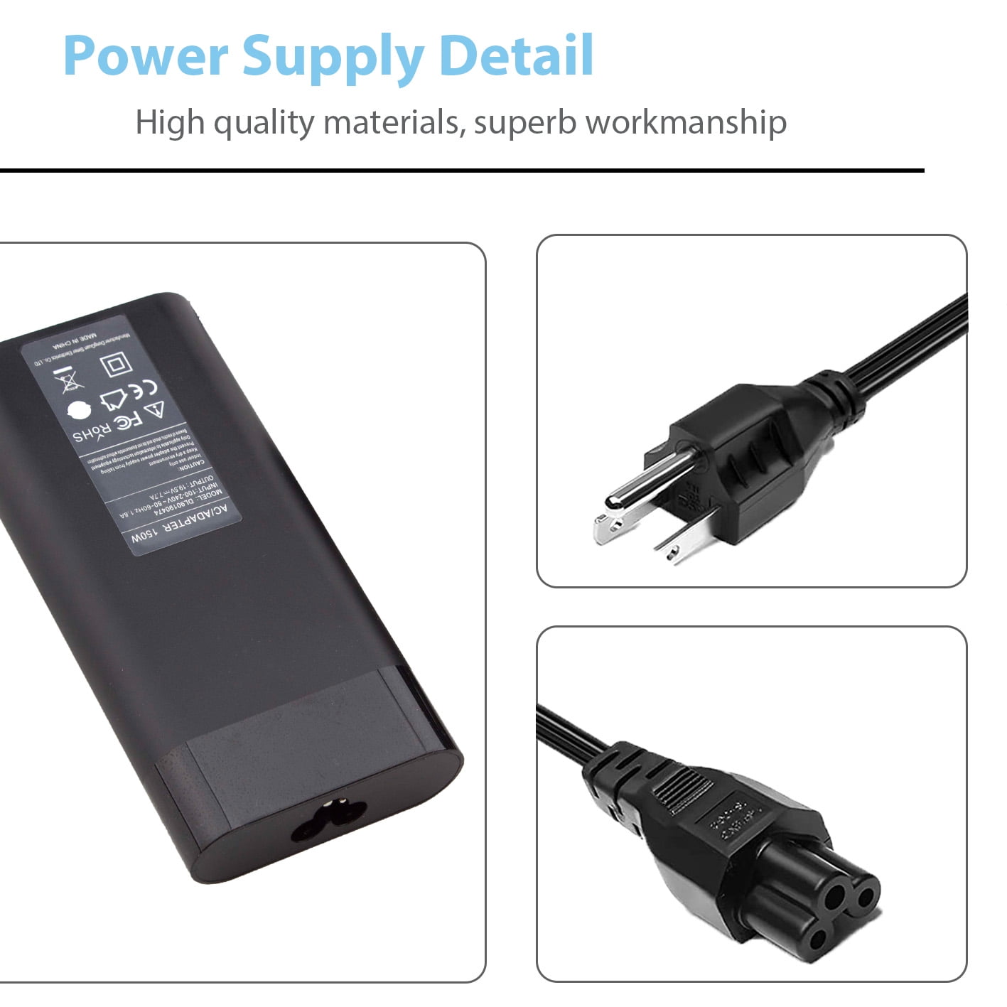 150W 7.7A Charger Power Adapter for HP OMEN 15 17/Pavilion Gaming 15 17 Laptop/Zbook 15 G3 G4 G5 G6, TPN-CA11 TPN-DA09 L32661-001(Can Not Replace HP Omen 200w 230W Chargers)