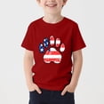thumbnail image 2 of XUNKUSGA 250 Anniversary USA Shirt for Toddler Boys Girls Kids Classic Soft Cotton Short Sleeve Going Out Tops USA Flag Graphic 4Th Of July Top for 3-15 Years,Red, 2 of 5