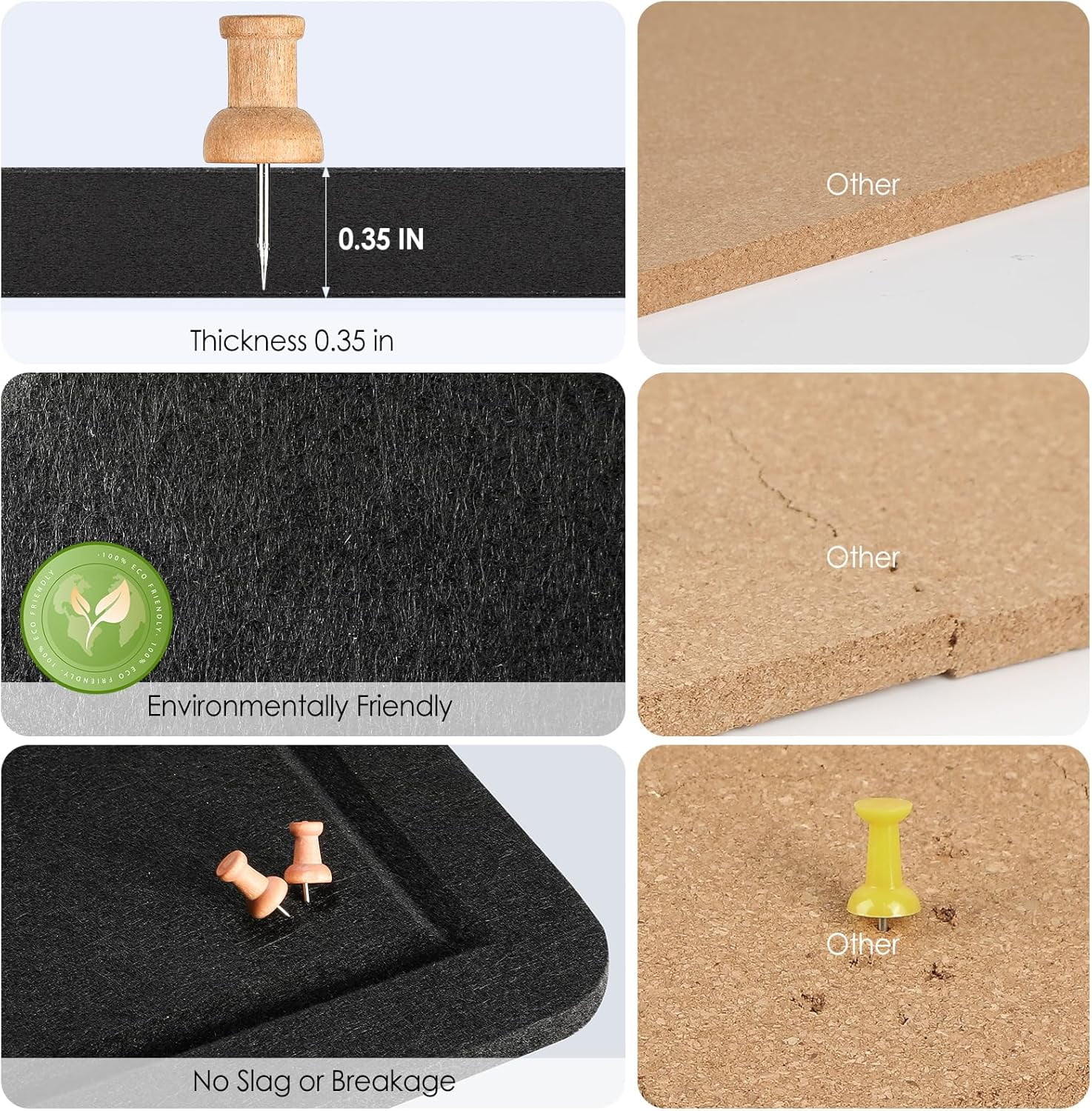 Extra Large Bulletin Board 60" x 36", Foldable Felt Board Vision Board Supplies, Cork Board for Office, Home, School, Small Pin Boards for Walls Decorative Display Board Black