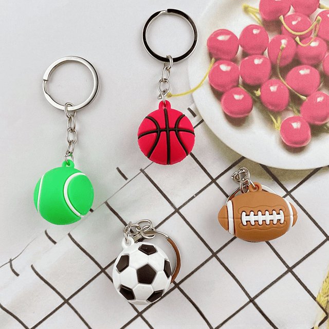 Mini llavero de baloncesto, fútbol, simulación de artículos deportivos, rugby, tenis, colgante, actividades, regalo