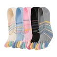 thumbnail image 1 of 5 pares de calcetines de patrón de rayas para mujeres calcetines de punta tibia invisibles calcetines de corte bajo, 1 of 7