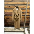 thumbnail image 1 of QueenLine Wool Long Loose Double breasted 100% Wool Camel Black, Belt Classic Commuter Coat, 1 of 23