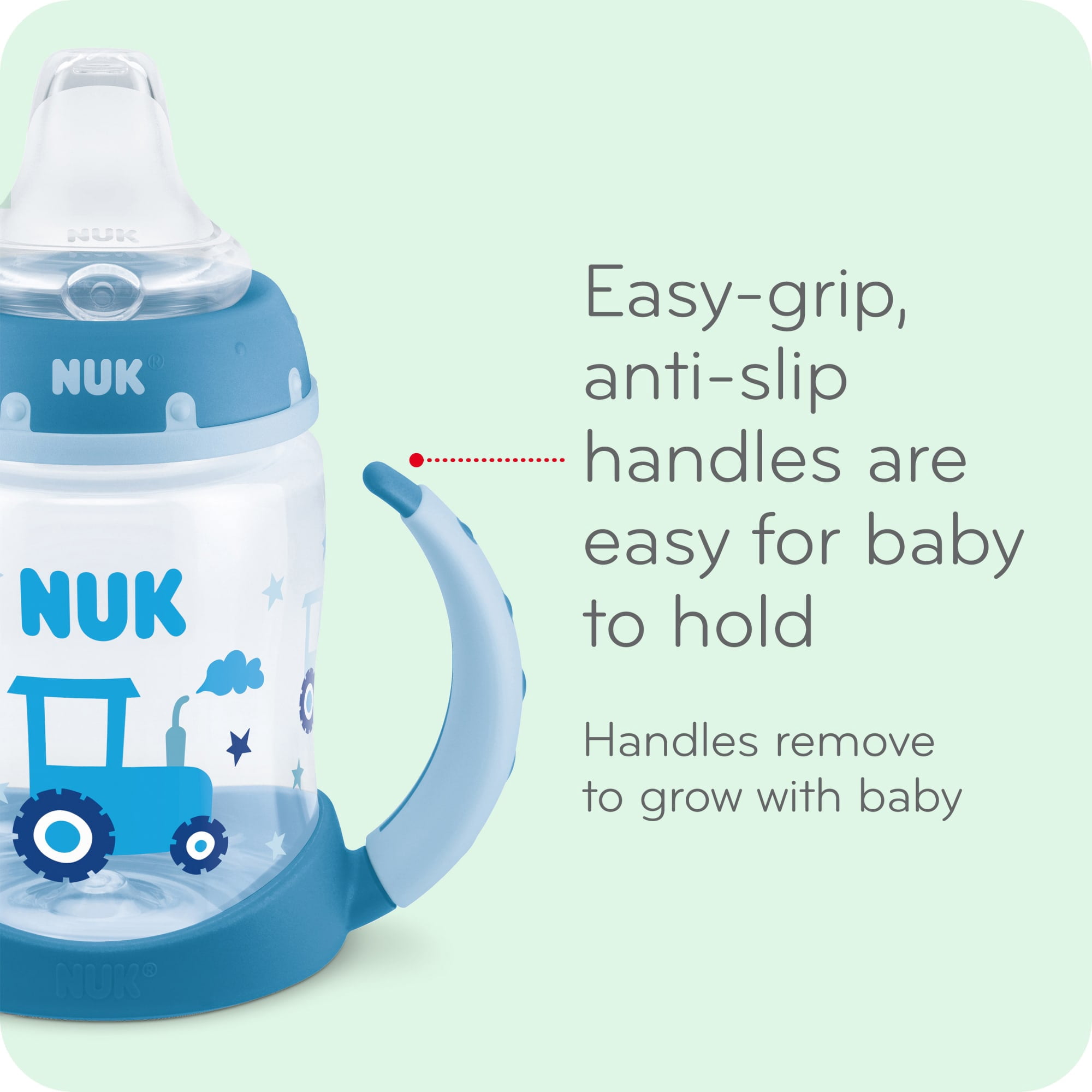 NUK Learner Infant Toddler Cup, 5 oz Soft Spout Sippy Cup 6+ Months, 1 Pack, Girl