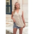 thumbnail image 5 of Knit Vest for Women Spring Summer V Neck Sleeveless Sweater Button Down Cardigan Casual Cute Tank Tops Apricot XL, 5 of 9