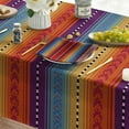 thumbnail image 4 of Stripe Tablecloth 60x84 Inch Rectangular, Orange Stripe Washable Seasonal Table Cover for Party Picnic Dinner Decor, 4 of 6