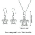 thumbnail image 3 of Momihoom Tutrle Jewelry 925 Sterling Silver Women Sea Animal Turtle Necklace/Earring/Ring/Bracelet Crystal Cubic Zirconia Jewelry, 3 of 5