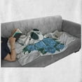 thumbnail image 6 of Skull Soft Flannel Fleece Throw Blanket, Skeleton Head with Oriental Paisley Details Roses Leaves Design, Cozy Plush for Indoor and Outdoor Use, 50" x 70", Fern Green White, by Ambesonne, 6 of 6