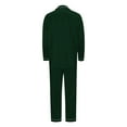 thumbnail image 4 of Fgnfyis Men's Satin Silk Button Down Pajamas Sets Solid Two Piece Family Christmas Pajamas Sleepwear Loungewear Long Sleeve Silk Nightwear for Men Dark Green M, 4 of 9
