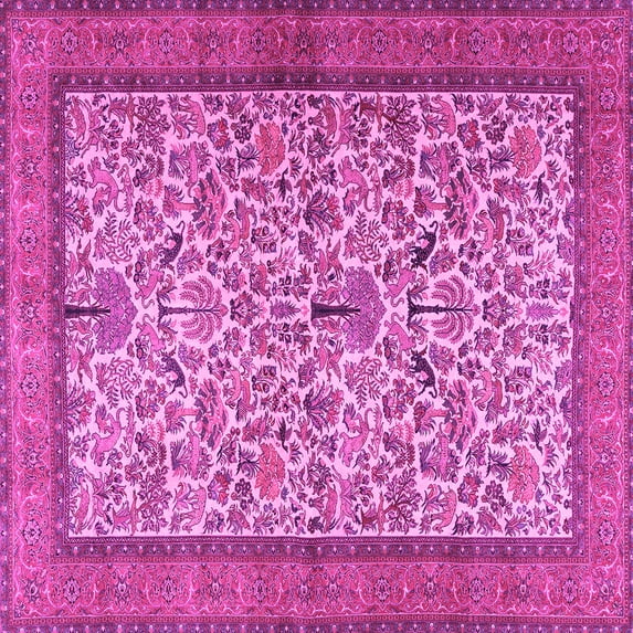 Ahgly Company Indoor Square Persian Pink Traditional Area Rugs, 3' Square
