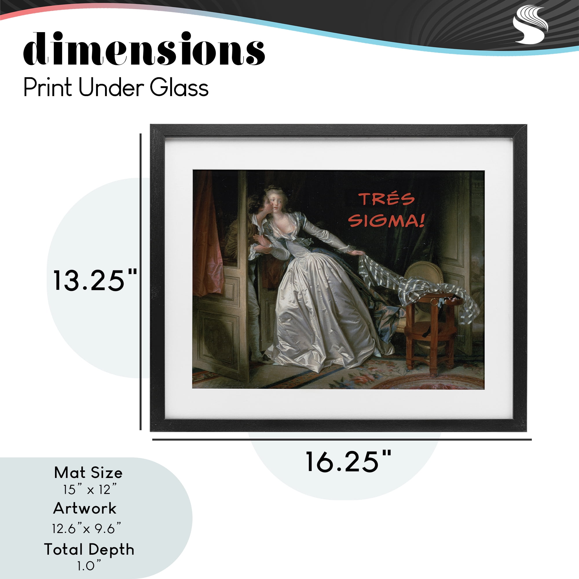 Stupell Industries Iconic Tres Sigma Black Framed Print Under Glass, design by Grotto Studios