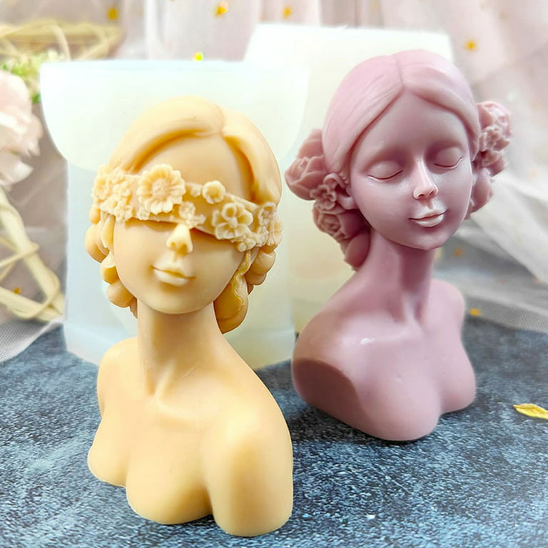 Cheers US 2Pcs/Set 3D Candle Silicone Mold, Candle Molds for