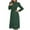 Green, variant on qolati Women's Boho Long Sleeve Dresses Casual Round Neck Polka Dot Print Midi Dress Elegant Puffy Sleeve Ruffle Hem Flowy Holiday Dress