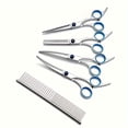 thumbnail image 2 of 6-in-1 Professional Pet Grooming Scissors Set - Sharp, Sturdy, and Precise Cutting, Bending, and Thinning Shears for Dog, Cat Hair Trimming and Styling - Includes Cutting, Bending, and Thinning Shears, 2 of 5