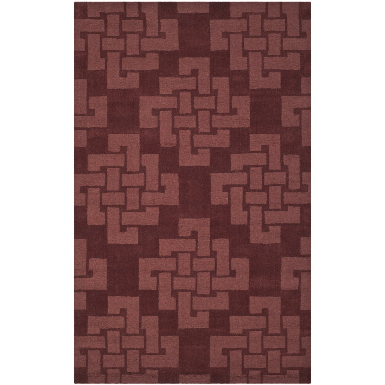SAFAVIEH Martha Stewart Knot Geometric Wool Area Rug, Ceiling Wax, 4' x 6'