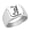 Silver, variant on Initial Royal Letter J Monogram Stainless Steel Signet Ring