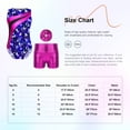thumbnail image 5 of CHICTRY Shiny 3 Pcs Gymnastic Dance Sports Active Sets for Girls Tank Leotard Shorts Hairband Tumbling Unitard Bodysuits Green 6, 5 of 5