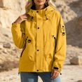 thumbnail image 5 of IUYRTFE Women's Hooded Windbreaker Jacket with Zipper and Snap Button Placket Lightweight Water Resistant Outdoor Coat for Hiking Travel and Daily Wear, 5 of 9