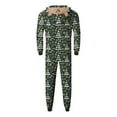 thumbnail image 6 of Odeerbi Christmas Onesie Pajamas for Family Holiday Sleep Jumpsuit Long Sleeve Family Christmas Pajamas Matching Sets Dad Fashion Lattice Print Plush Jumpsuit Sleepwear PJs Set Green, 6 of 6
