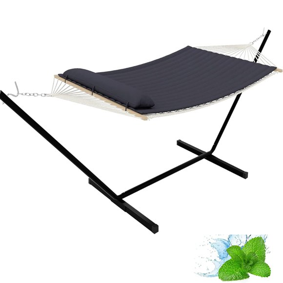 ChaoLink Hamaca para 2 personas con estructura de acero reforzado, reclinable portátil para jardín, camping y playa (capacidad de 450 lb + bolsa de transporte plegable)