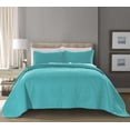 thumbnail image 7 of Quilt Set Twin/Twin XL Size Aqua - Oversized Bedspread - Soft Microfiber Lightweight Coverlet for All Season - 2 Piece Includes 1 Quilt and 1 Sham, Geometric Pattern, 7 of 7