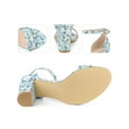 thumbnail image 3 of BLISSFUL STEP Women's Shoes Floral Printed Chunky Heel Ankle Strap Open Toe Block Heel Dress Sandals Blue 5.5, 3 of 6