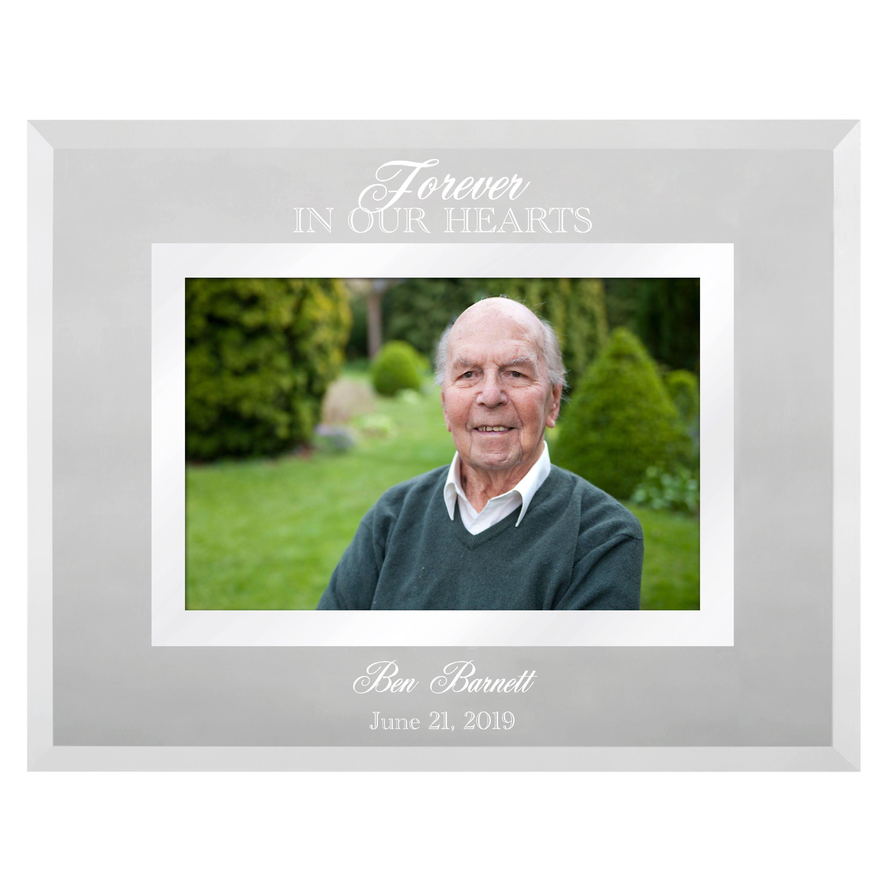 Personalized Memorial Etched Glass Frame Our Hearts