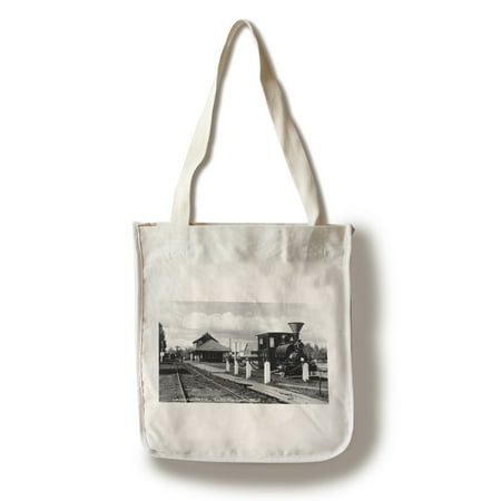 Fairbanks Imports Fairbanks, Alaska - View of the Train Station Photograph (100% Cotton Tote Bag - Reusable) ()
