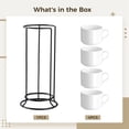 thumbnail image 5 of 4 Pcs Ceramic Coffee Mugs Set with Black Metal Stand – 10 Oz Stackable Espresso Cups with Handles, Microwave & Dishwasher Safe, Space‑Saving Modern Kitchen Decor, 5 of 5