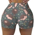 thumbnail image 2 of Balery Hedgehogs and Flowers1 Printed Workout Shorts for Women Seamless Scrunch Short Gym Yoga Running Sport Active Exercise Fitness Shorts-X-Large, 2 of 8