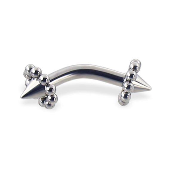 Flower Cone Curved Barbell, 10 Ga,3/8" (10Mm) Long,Cone Size:1/4" (6Mm)