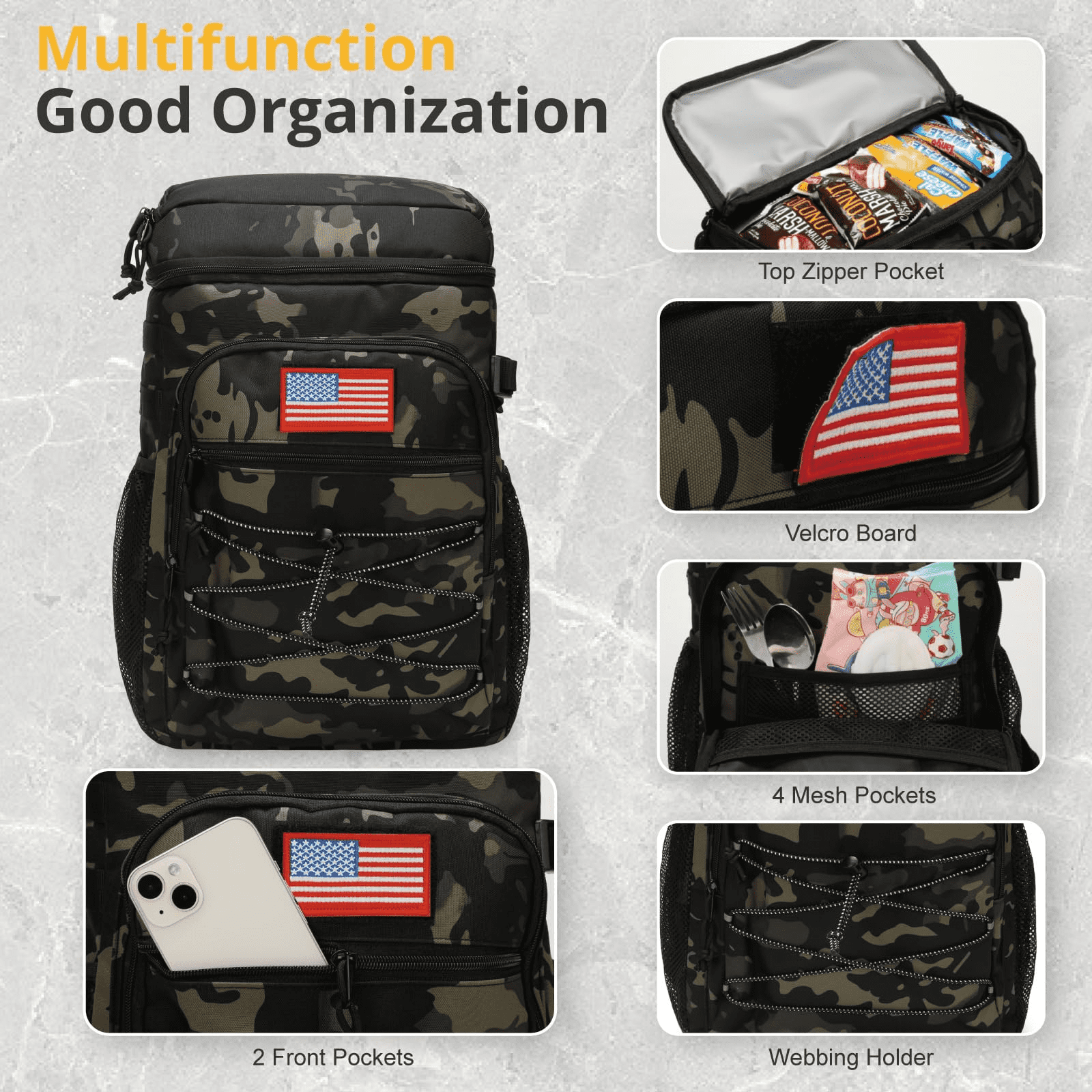 Backpack Cooler, 25L Cooler Backpack Insulated Leak-Proof, Heavy Duty Large Lunch Backpack, Waterproof Ice Chest Backpack for Men Women Adults Work Day trip Camping Beach Hiking Essential