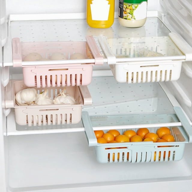 Cajón de almacenamiento para refrigerador, organizador de cajones para refrigerador, cajón retráctil para refrigerador, organizador compacto y liviano