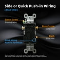 thumbnail image 7 of Toggle Light Switch 3 Way, 15 Amp, 120 V, Toggle Framed AC Quiet Switch, in Wall On/Off Switch Replacement, Self-Grounding, Residential and Commercial Grade, UL Listed,10 Pack, Glossy White, 7 of 7