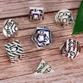 thumbnail image 2 of Dados de rayas metálicas con estuche de regalo Juegos de dados poliédricos de metal D&D para juegos de mesa (plata perla en siete colores), 2 of 5