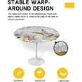 thumbnail image 4 of Easter Round Fitted Tablecloth with Elastic Floral Bunny Tablecloths Spring Flower Woof Grain Table Cover for Kitchen Dinner Holiday Party Picnic Indoor Outdoor Fits Tables up to 45"- 52" Diameter, 4 of 6