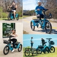 thumbnail image 4 of MOONCOOL TK Pro Foldable Electric Tricycle W/ Rearview mirror accessory Kit, 1500W Motor 48V 20Ah Battery, 20" Fat Tire Three Wheel 6-Speed Electric Mountain Bicycle for Adults, 4 of 19