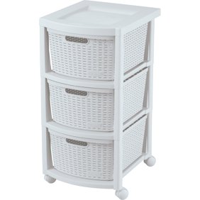 Rimax Casual White Four Drawer Rolling Cart Walmart Com