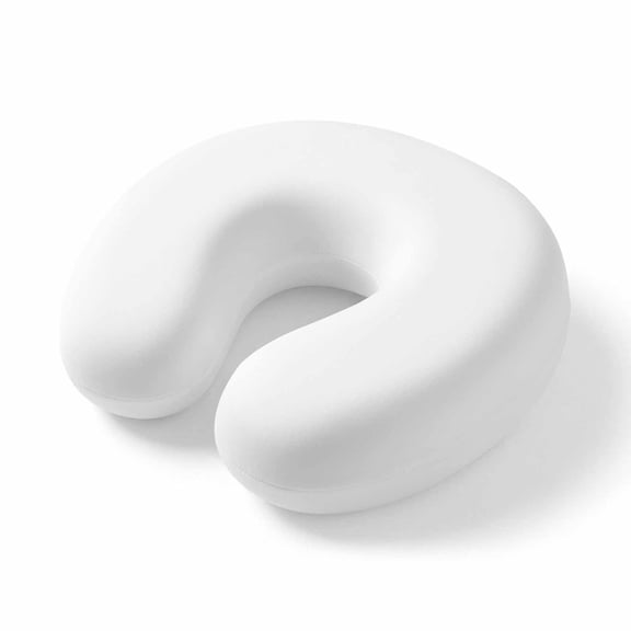 Neck Pillow, White Memory Foam U-Shaped Travel Pillow for Airplane Car Train Office Nap, Portable Soft Head Neck Support for Sleeping & Reclining Modern Minimalist Pure Soild Color
